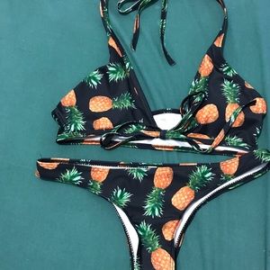 Pineapples Two-Piece Bikini Size M